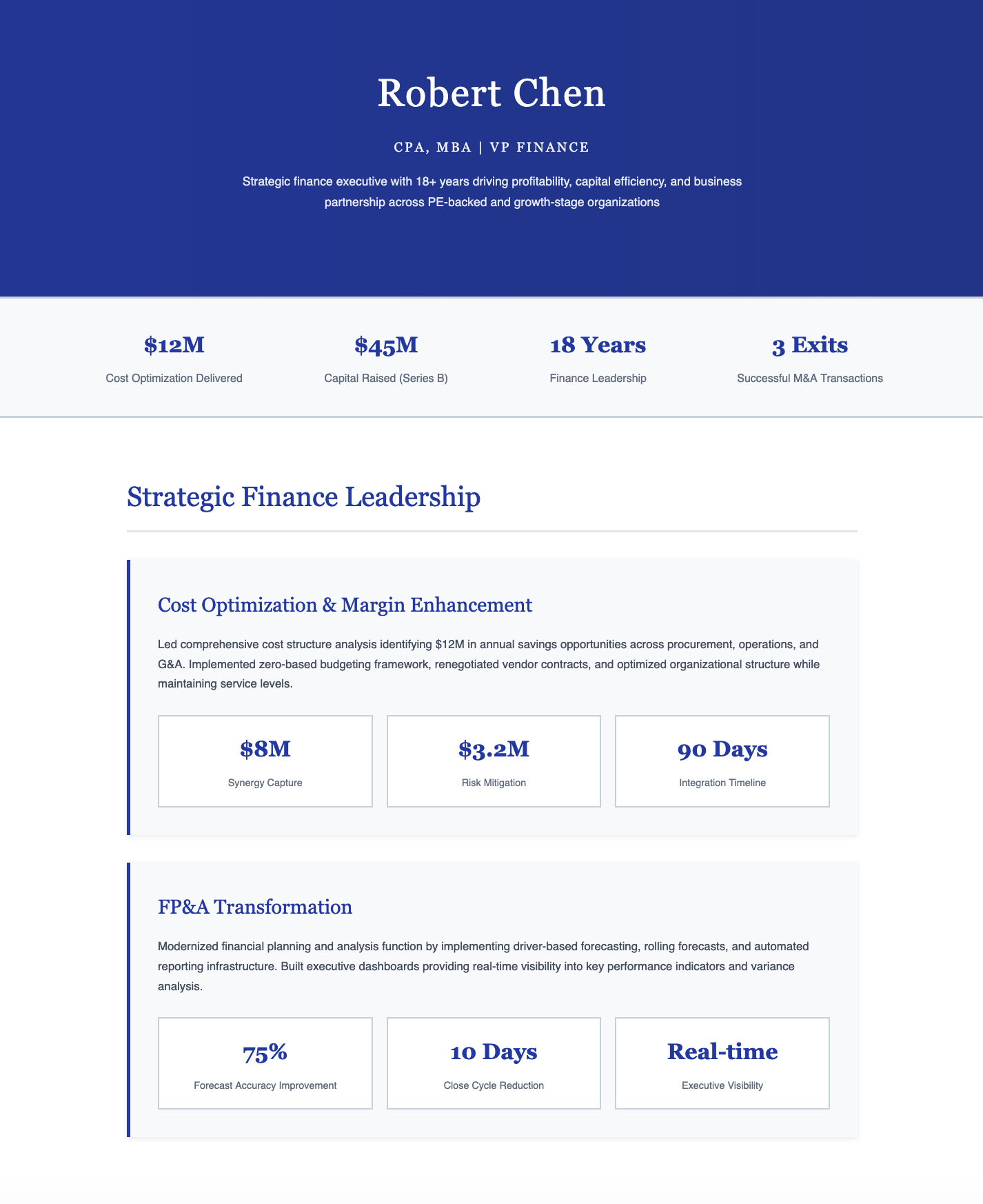 Finance Executive Profile